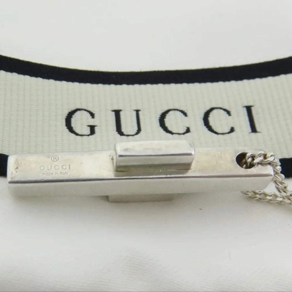 - Gucci Luxury Cross ✝️ Sterling Silver Necklace